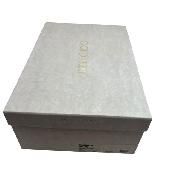 Jimmy Choo Saia Pointed-toe Mesh-panelled Suede Flats In Emerald Size 39 - Picture 15 of 15